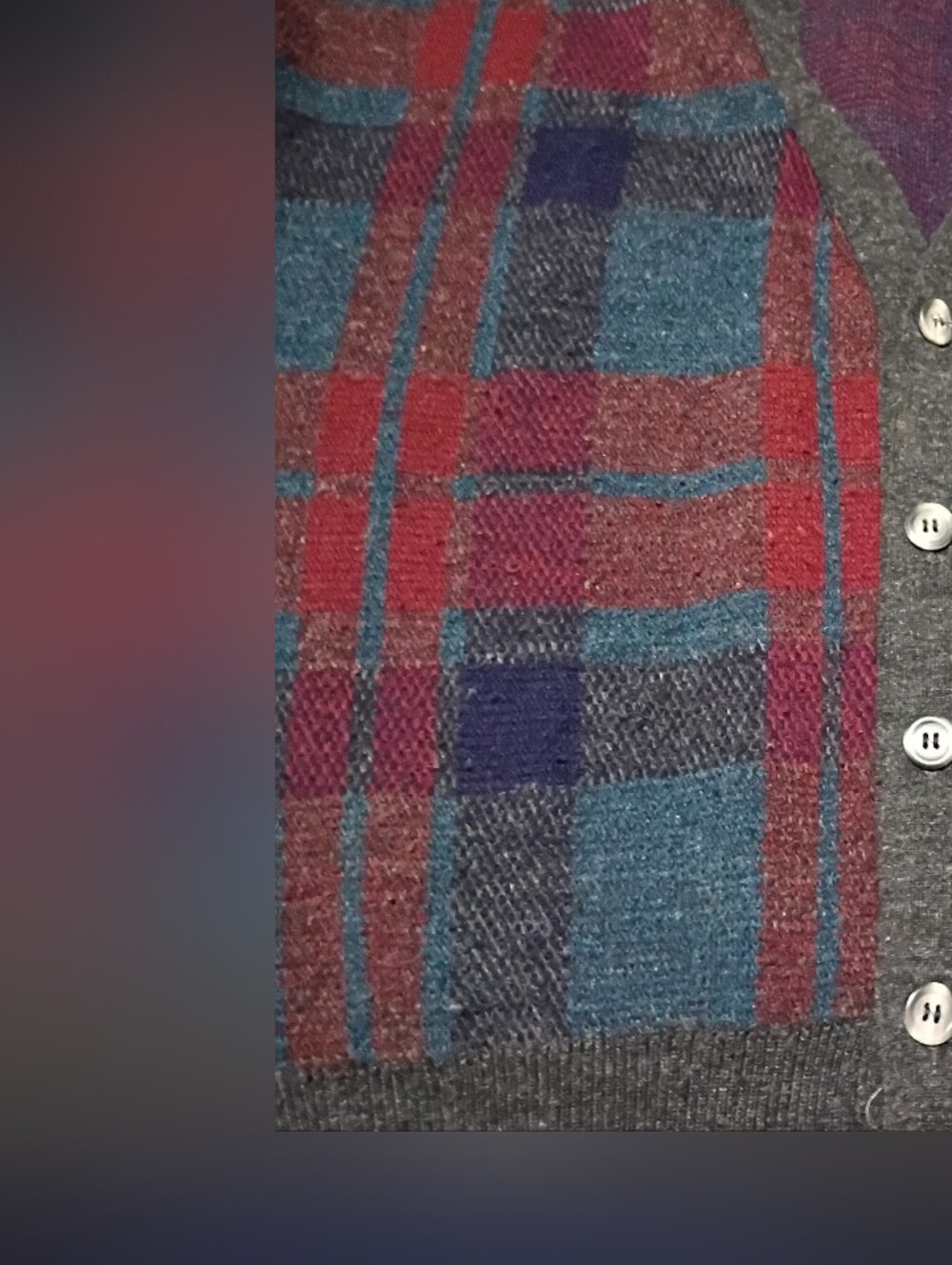 MAGLIFICIO FLORENCE PLAID KNIT CARDIGAN - Picture 4 of 5